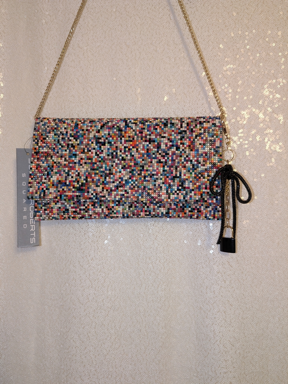 Sondra Roberts Beaded Pixelated Handbag New With Tags